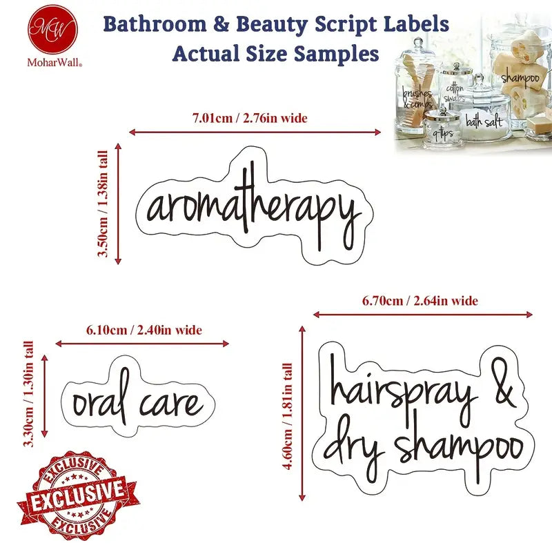 Bathroom Labels for Organization - 149 Pcs Waterproof Stickers
