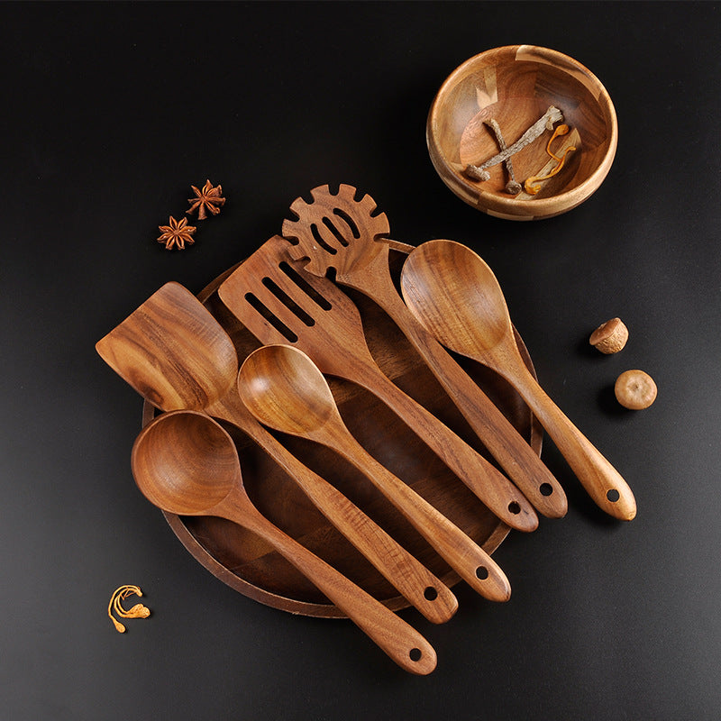 Wholesale 7-Piece Teak Kitchen Utensil Set