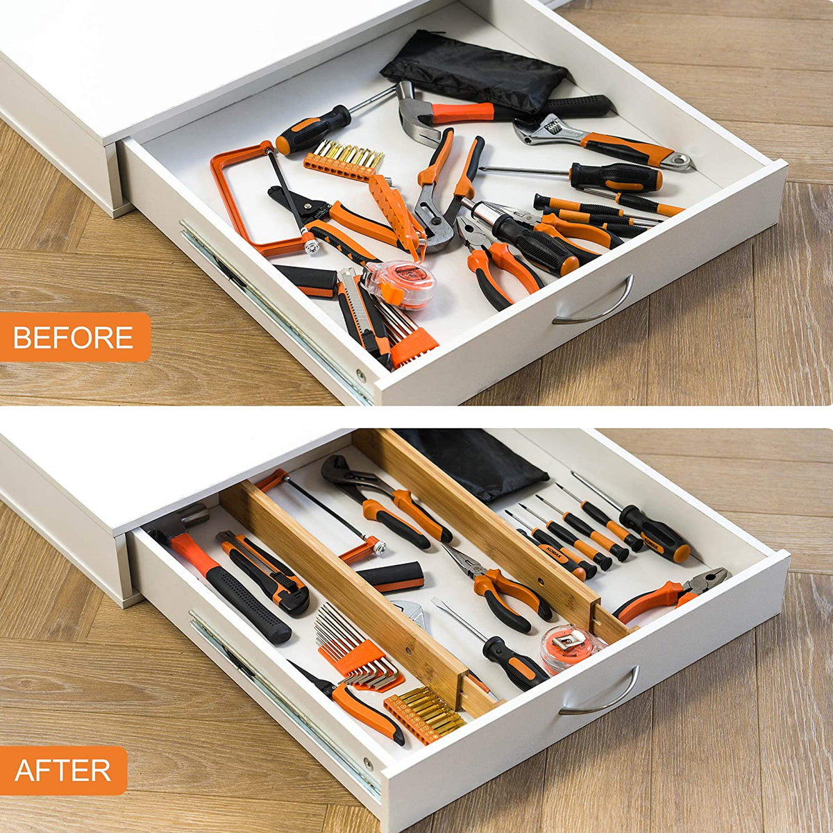 Bamboo Telescopic Drawer Divider for Organizing