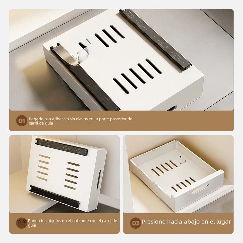 Pull-Out Kitchen Drawer Storage Rack