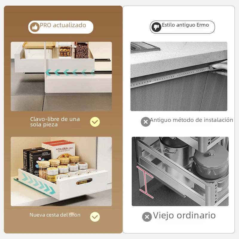 Pull-Out Kitchen Drawer Storage Rack