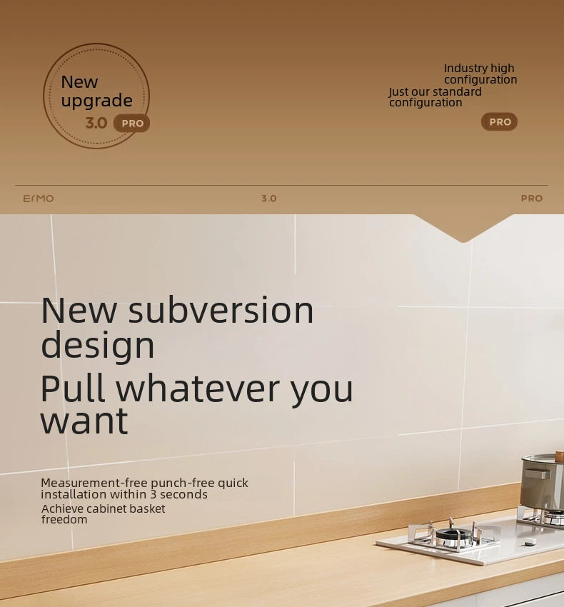 Pull-Out Kitchen Drawer Storage Rack