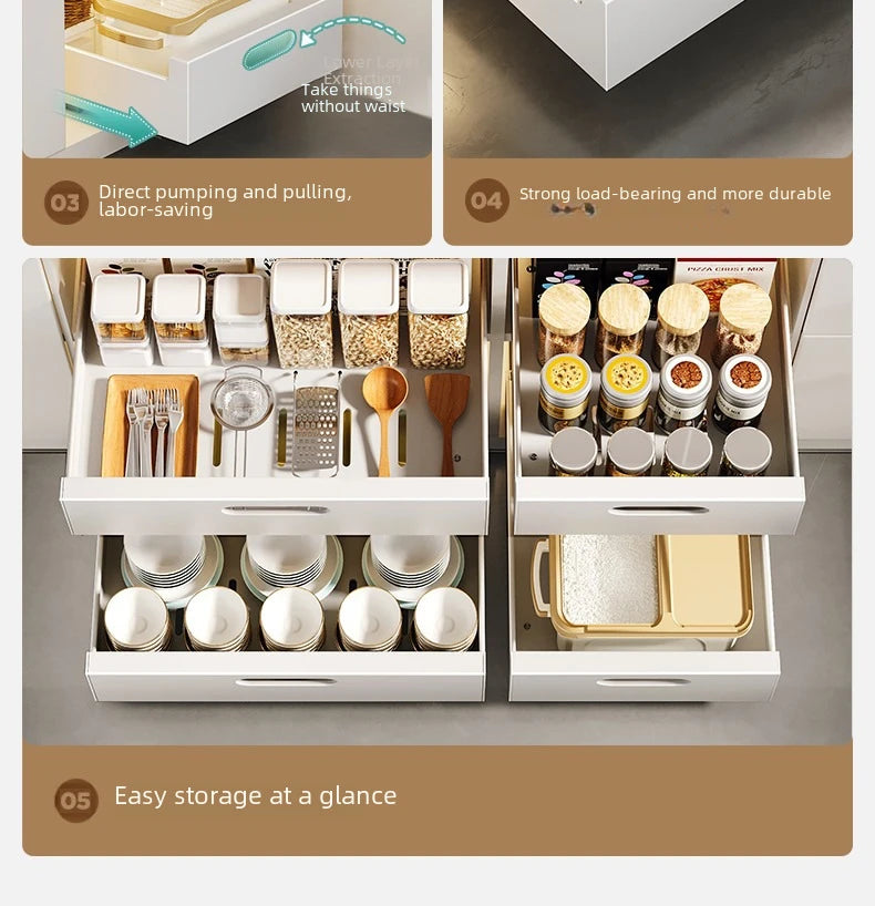 Pull-Out Kitchen Drawer Storage Rack