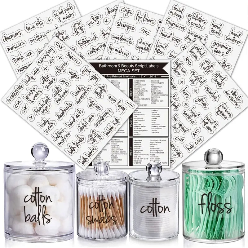 Bathroom Labels for Organization - 149 Pcs Waterproof Stickers