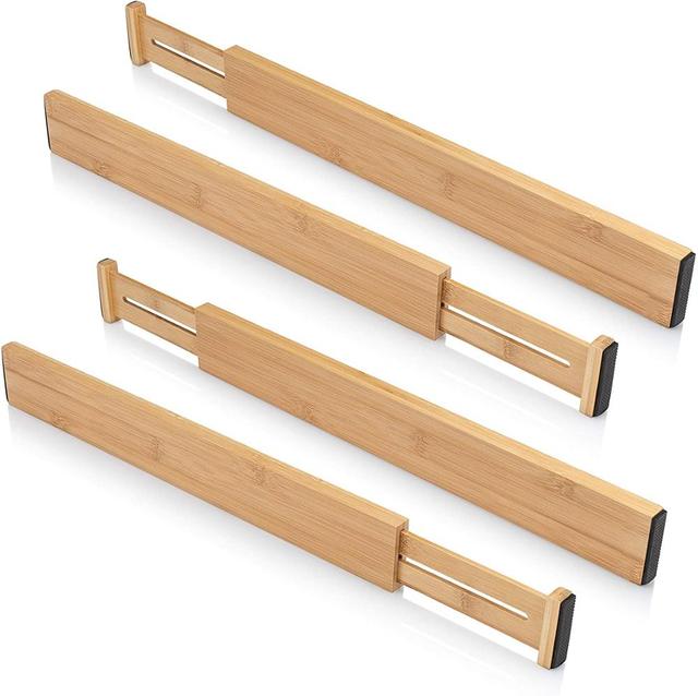 Bamboo Telescopic Drawer Divider for Organizing