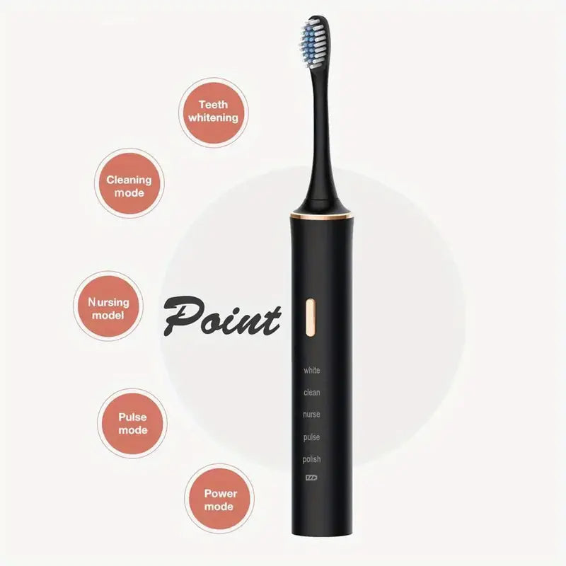 Electric Toothbrush with 5 Modes & 3 Brush Heads