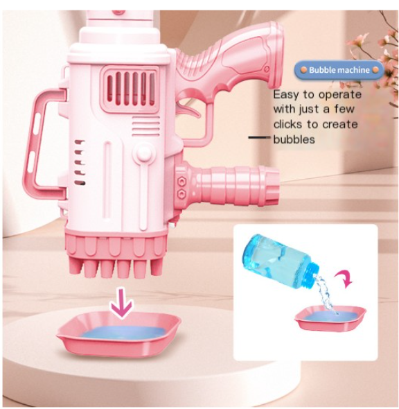 32-Hole Electric Bubble Gun for Kids' Play and Events
